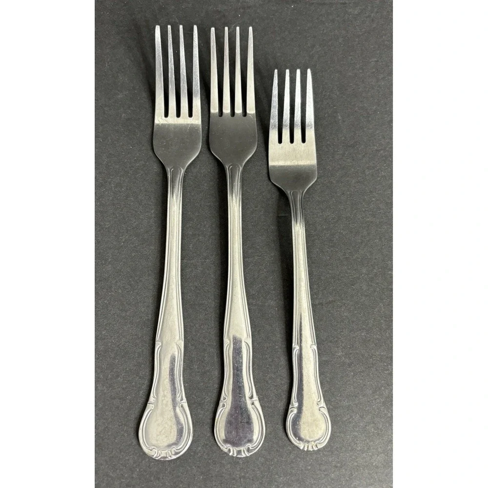 Hampton Silversmiths Ellegance 2 Dinner Forks 1 Salad Fork Stainless Flatware